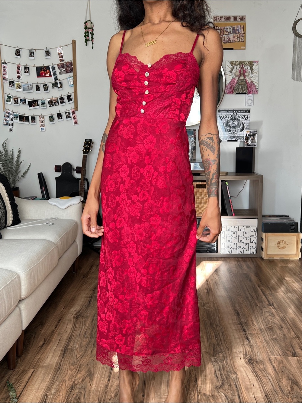 RAHI
Flora Heart Button Bustier Slip Dress